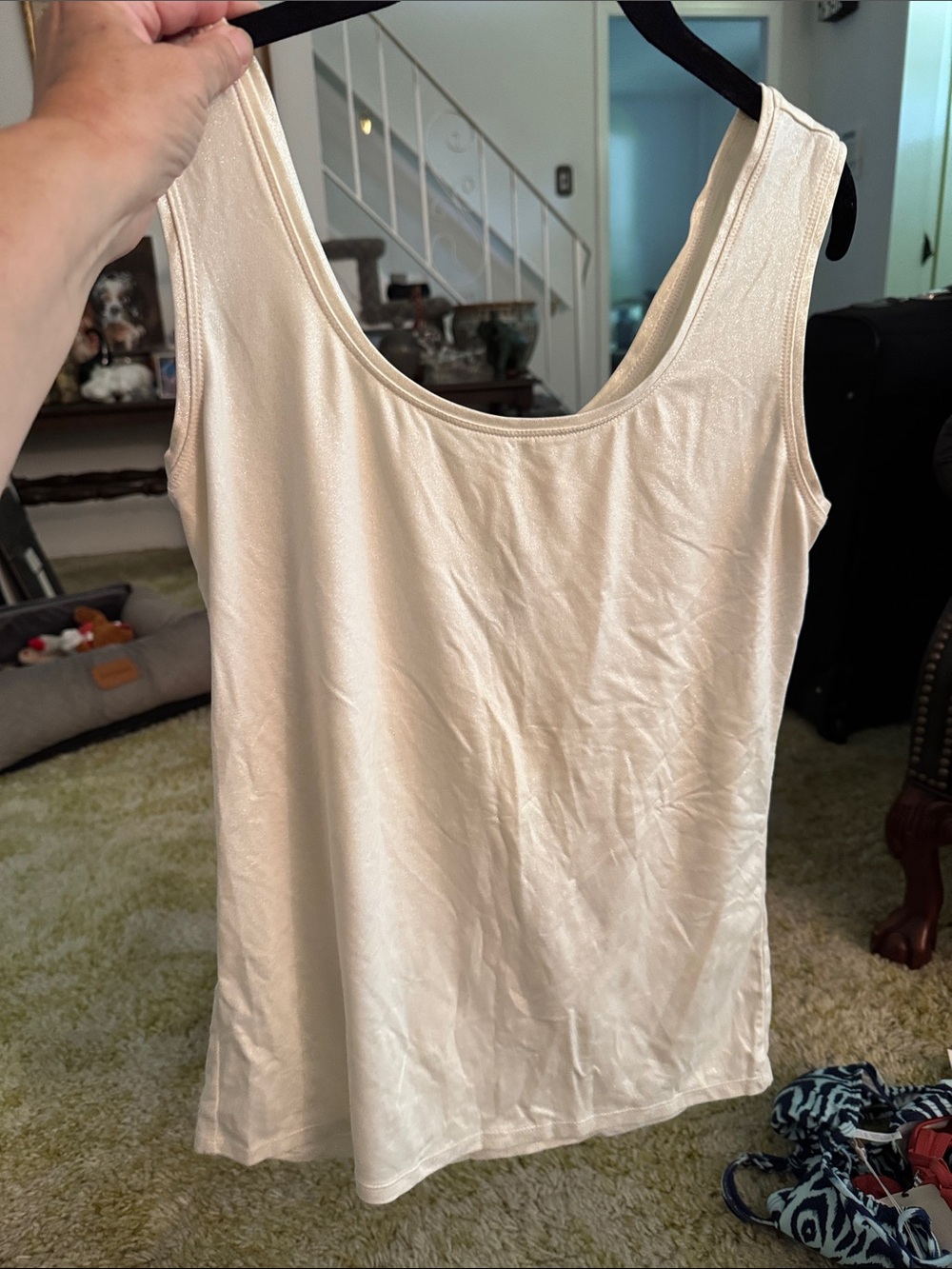 White House Black Market Women's Scoop Neck Tank Top - Cream